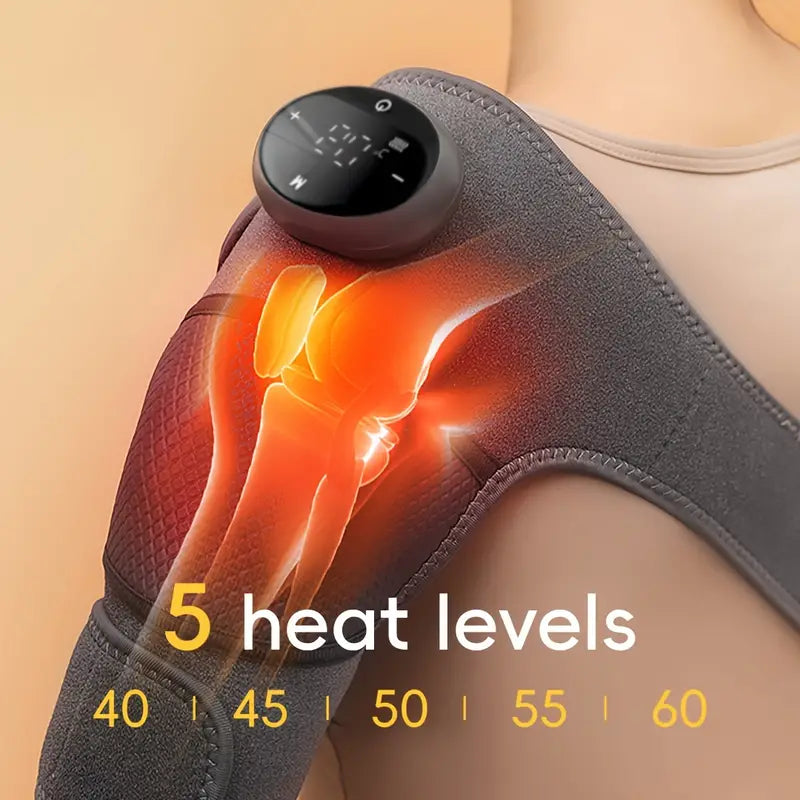 Rechargeable Heated Massage Pad for Knees, Shoulders, and Elbows - Vibration and Adjustable Heat - Perfect Gift for Him or Her - Ideal for Father’s Day, Mother’s Day, and Elderly Joint Care